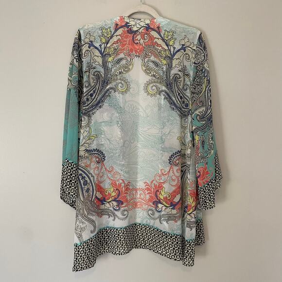 Soft Surroundings Colorful Paisley Open Cardigan - Picture 2 of 6